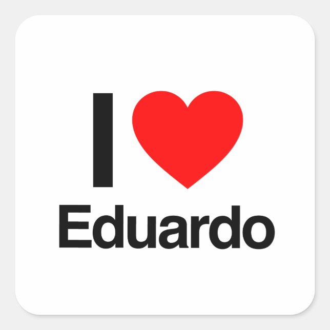 i Liebe eduardo Quadratischer Aufkleber (Vorderseite)