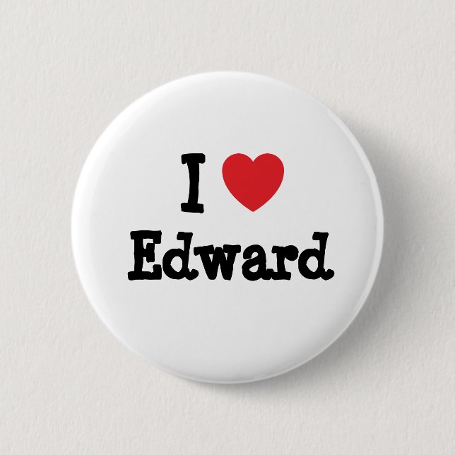 I Liebe Edward Herzstück T - Shirt Button (Vorderseite)