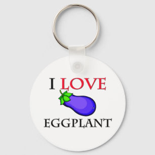 I Liebe Eggplant Schlüsselanhänger