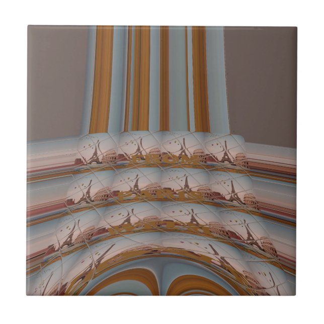 I Liebe Eiffelturm Paris Mit Liebe blauer Himmel c Fliese (Vorderseite)