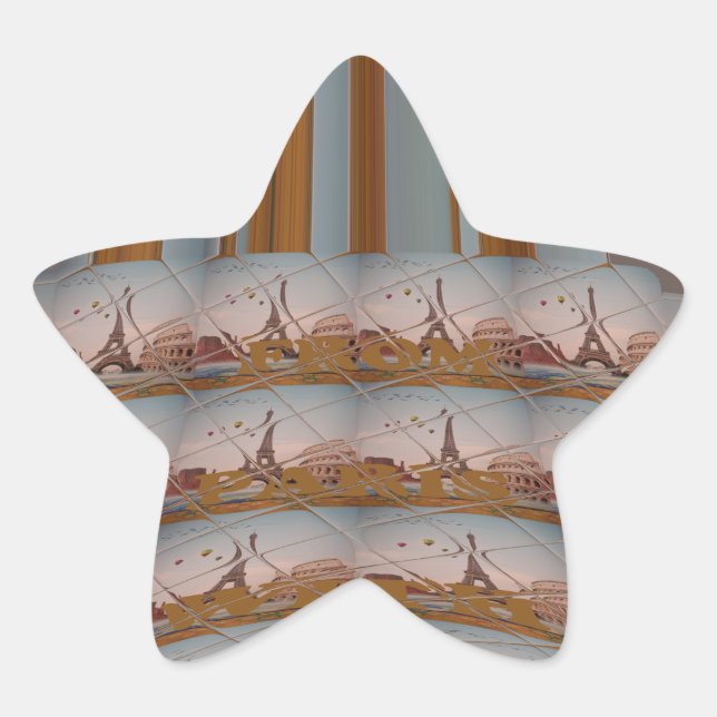 I Liebe Eiffelturm Paris Mit Liebe blauer Himmel c Stern-Aufkleber (Vorderseite)