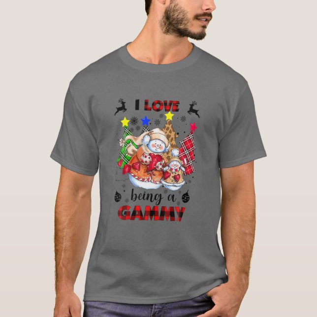 I Liebe, ein Gammy Snowman Weihnachtsbaum R T-Shirt (Vorderseite)