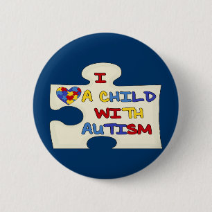 I Liebe ein Kind mit Autismus Button