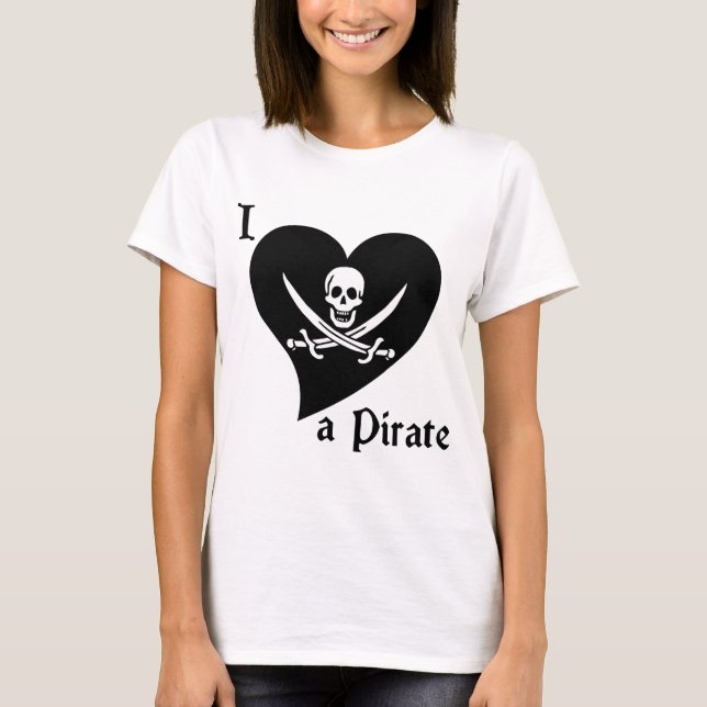 I Liebe ein Pirat T-Shirt (Vorderseite)