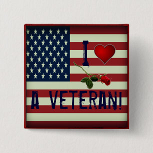 I Liebe ein Veteranen-Knopf Button