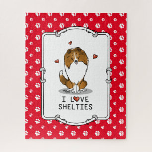 I Liebe (Einzel-2) Shetland Sheepdogs Niedlich Puzzle