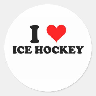 I Liebe-Eis-Hockey Runder Aufkleber