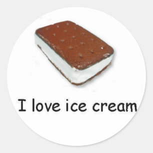 I Liebe Eis Vanilla Sandwich Aufkleber