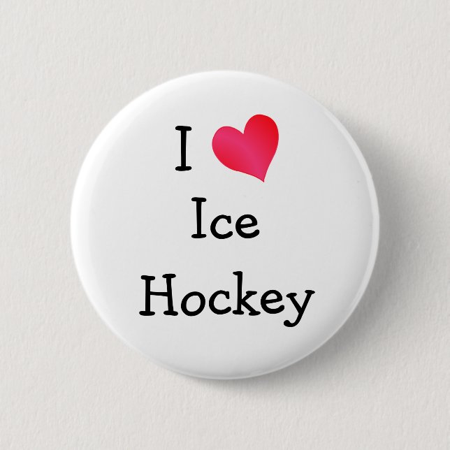 I Liebe Eishockey Button (Vorderseite)