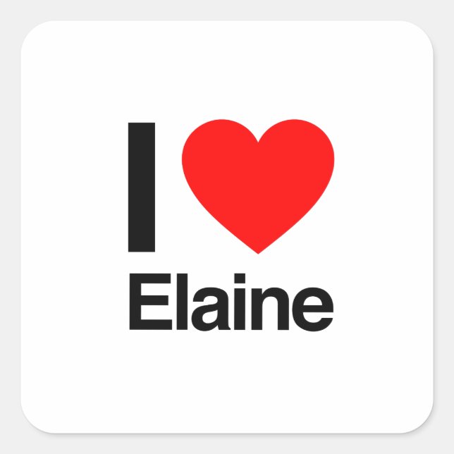 i Liebe elaine Quadratischer Aufkleber (Vorderseite)