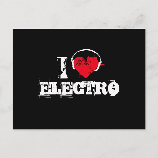 I LIEBE ELECTRO POSTKARTE (Vorderseite)