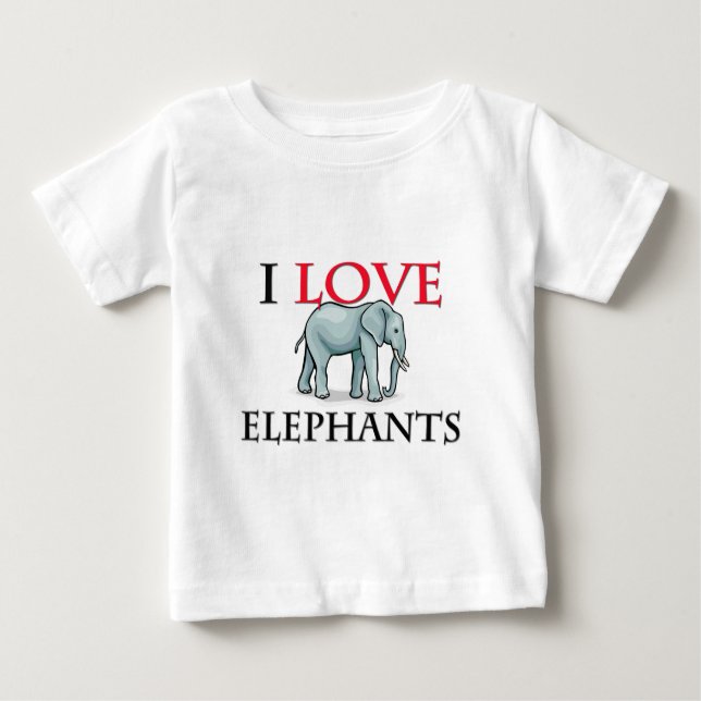 I Liebe-Elefanten Baby T-shirt (Vorderseite)