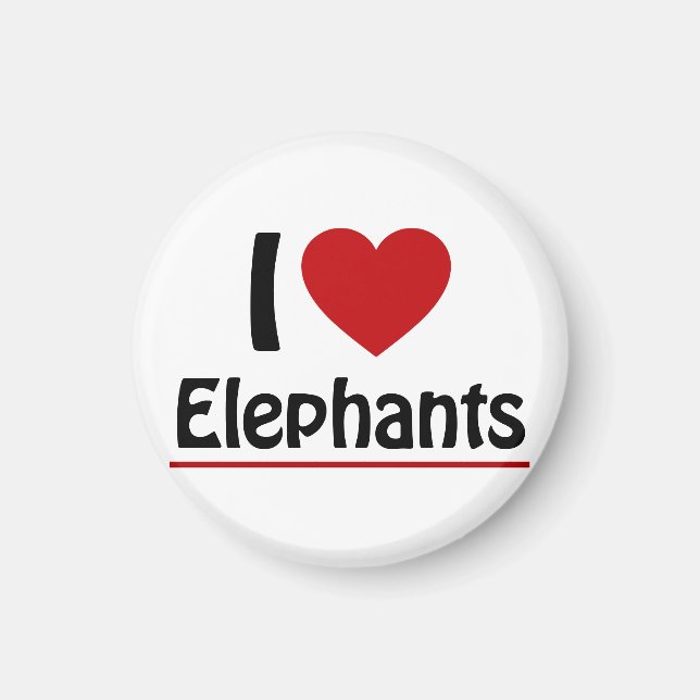 I Liebe Elefanten Magnet (Vorne)