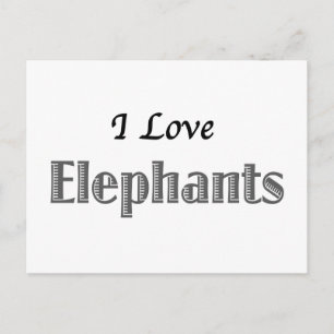 I Liebe Elefanten Postkarte