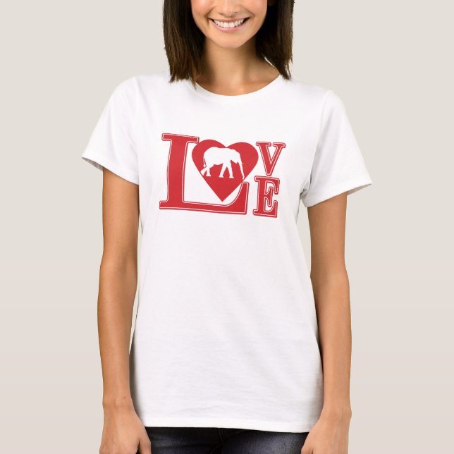 I Liebe Elefanten T-Shirt (Vorderseite)