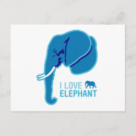 I Liebe Elephant (Seitenwand) Postkarte