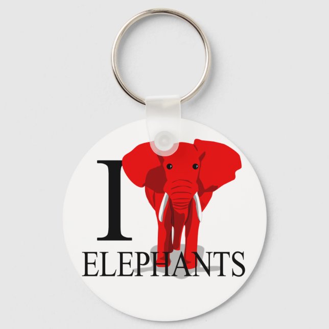 I Liebe Elephanten Schlüsselanhänger (Vorderseite)
