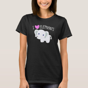 I LIEBE ELEPHANTS Niedliches Herz Kleinkind Mädche T-Shirt