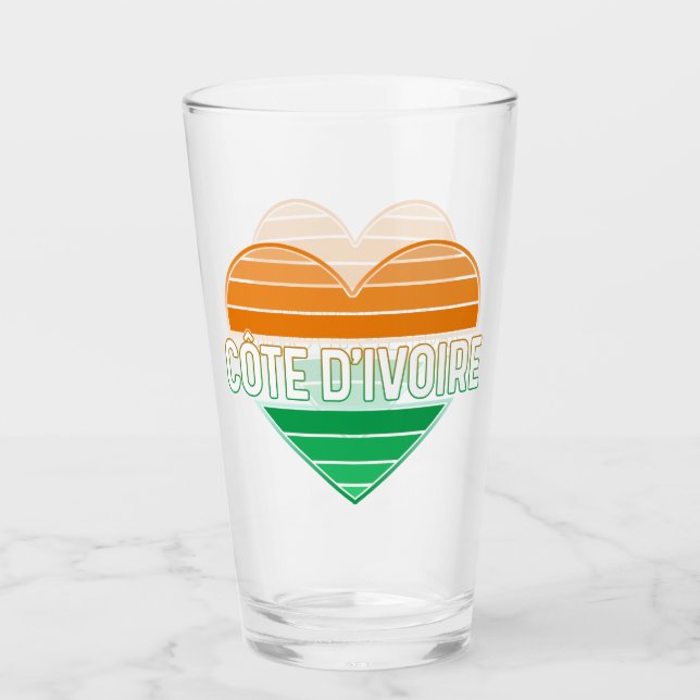 I Liebe Elfenbeinküste, Côte d'Ivoire Glas (Vorderseite)