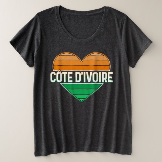 I Liebe Elfenbeinküste, Côte d'Ivoire Große Größe T-Shirt (Design vorne)