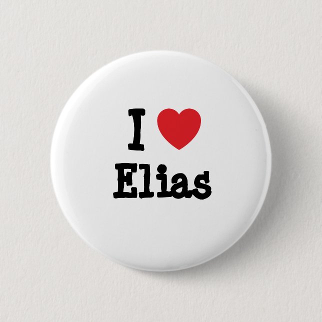 I Liebe Elias Herzbrauch personalisiert Button (Vorderseite)