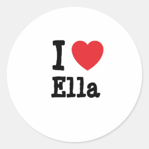 I Liebe Ella heart T - Shirt Runder Aufkleber