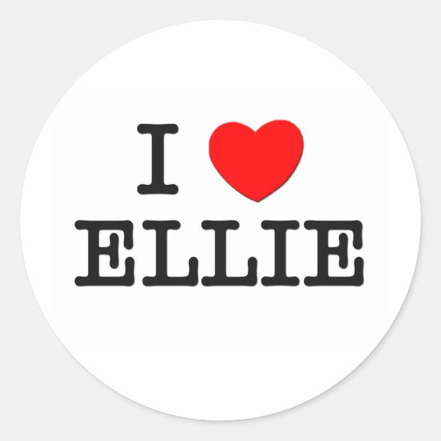 I Liebe Ellie Runder Aufkleber (Vorderseite)