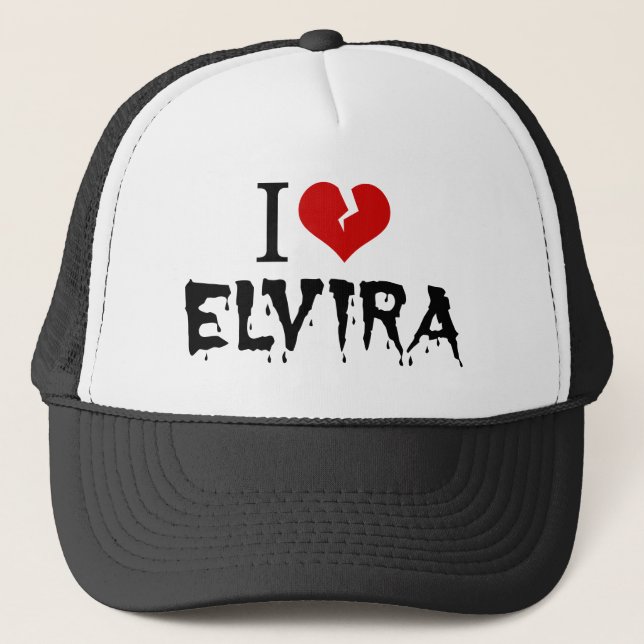 I Liebe Elvira Broken Heart Truckerkappe (Vorderseite)