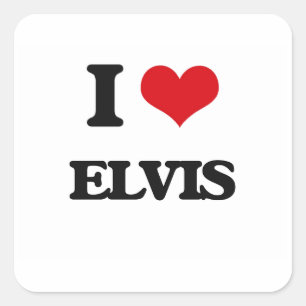 I Liebe Elvis Quadratischer Aufkleber