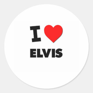 I Liebe Elvis Runder Aufkleber