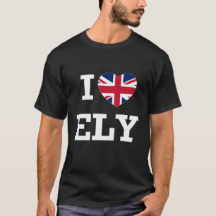 I Liebe Ely England Union Jack Flag Herz Englisch T-Shirt
