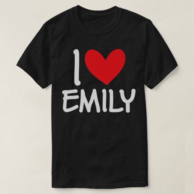 I Liebe Emily Name Personalisiert Girl BESTE FREUN T-Shirt (Design vorne)