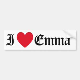 I Liebe Emma Autoaufkleber