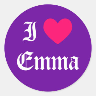 I Liebe Emma Runder Aufkleber