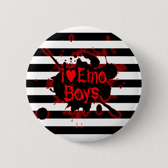 I Liebe Emo Boys Button (Vorderseite)
