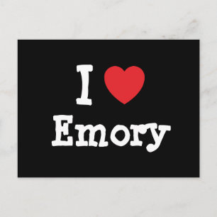 I Liebe Emory Herz Brauch personalisiert Postkarte