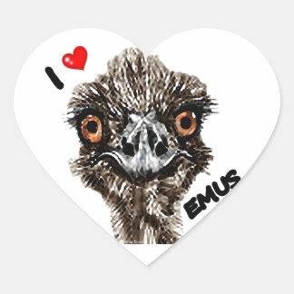 I LIEBE EMUS Herz-Aufkleber