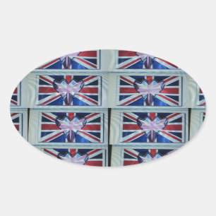 I Liebe England Art Print Ovaler Aufkleber