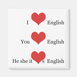 I Liebe Englisch Grammar TESOL ESL Lehrer Student Magnet