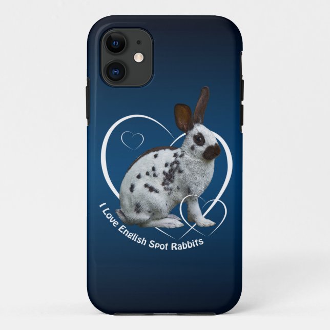 I Liebe Englisch Rabbits iPhone 5 Fall (blau/schwa Case-Mate iPhone Hülle (Rückseite)