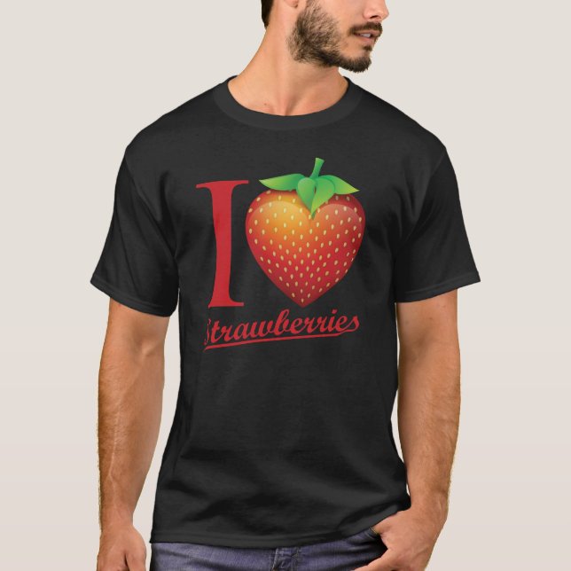 I Liebe-Erdbeere T-Shirt (Vorderseite)