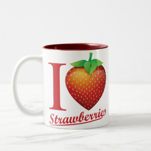 I Liebe-Erdbeere Zweifarbige Tasse