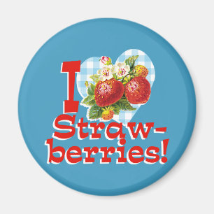 I Liebe Erdbeeren Magnet