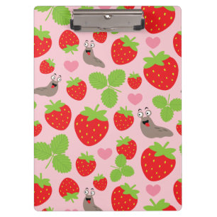 I Liebe Erdbeeren Nahtloses Muster Klemmbrett