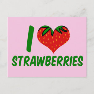 I Liebe Erdbeeren Niedlich Erdbeerfarm Postkarte