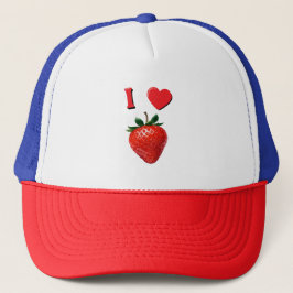 I Liebe Erdbeeren Truckerkappe
