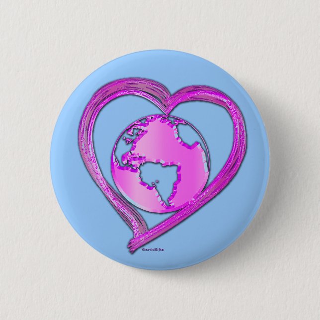 I LIEBE ERDE (rosa) Serie Button (Vorderseite)