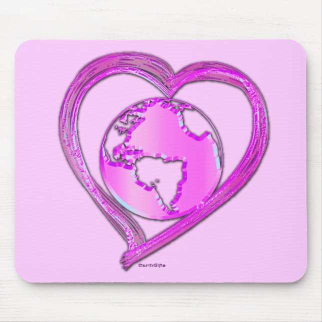 I LIEBE ERDE (rosa) Serie Mousepad (Vorne)