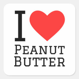 I Liebe Erdnussbutter Quadratischer Aufkleber