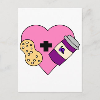 I Liebe Erdnussbutter und Gelee Postkarte